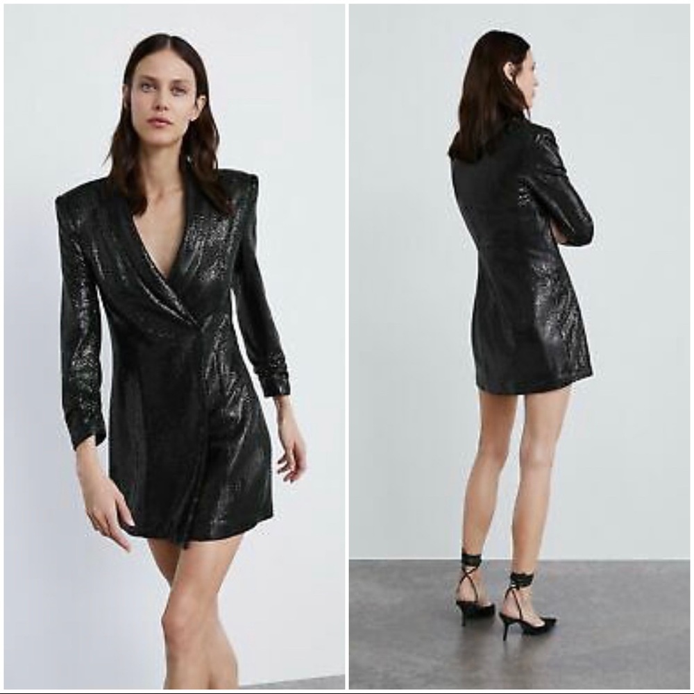 Zara Sequins Blazer Dress